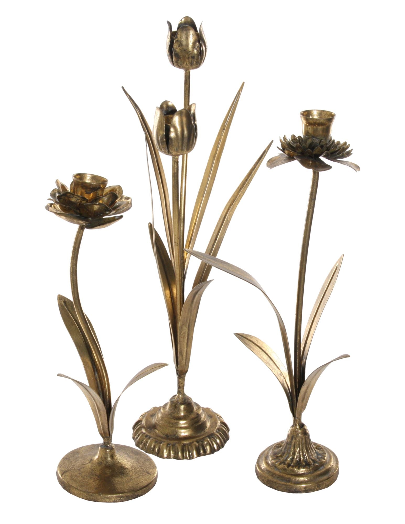 Brass Flower Candleholder