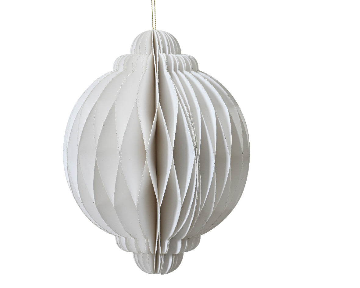 Medium White Ball Paper Ornament