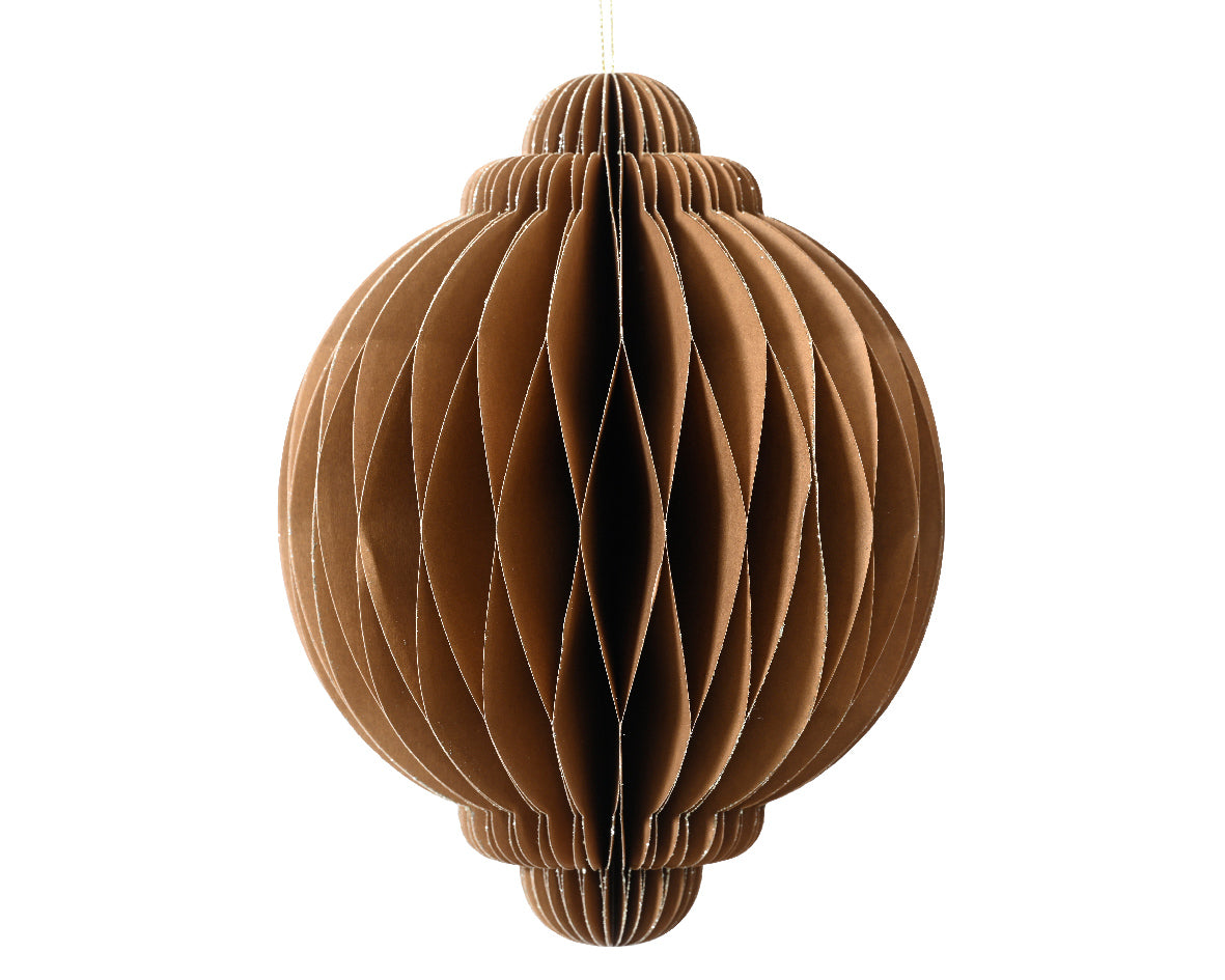 Medium Brown Ball Paper Ornament