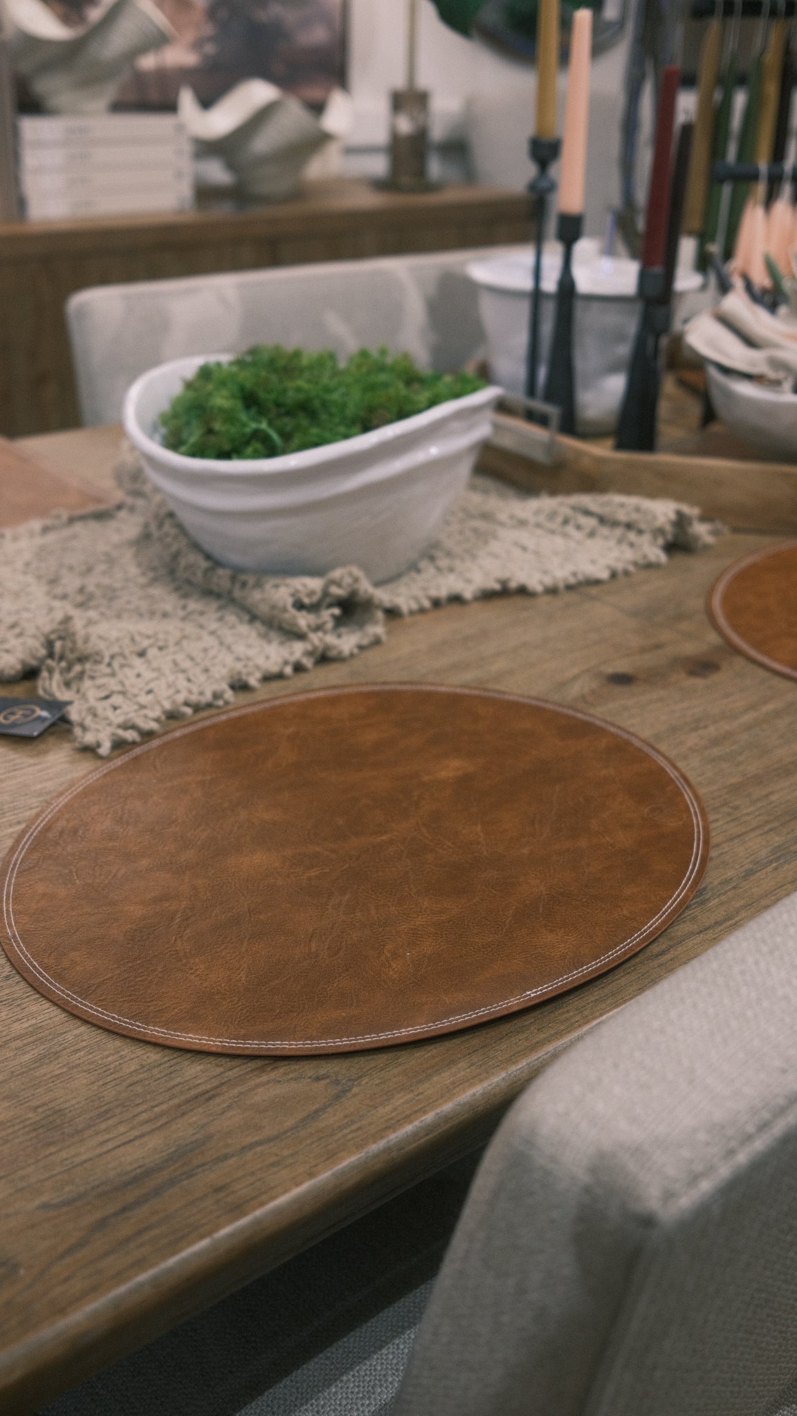 Walnut Faux Leather Placemats – (Set of 4)