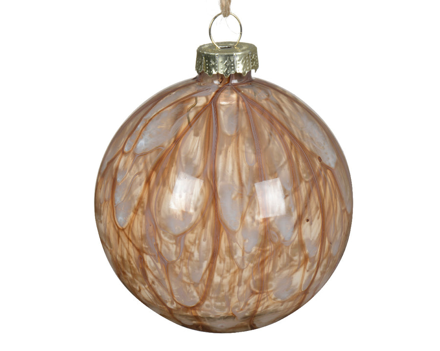 Blush Marbled Glass Ornament