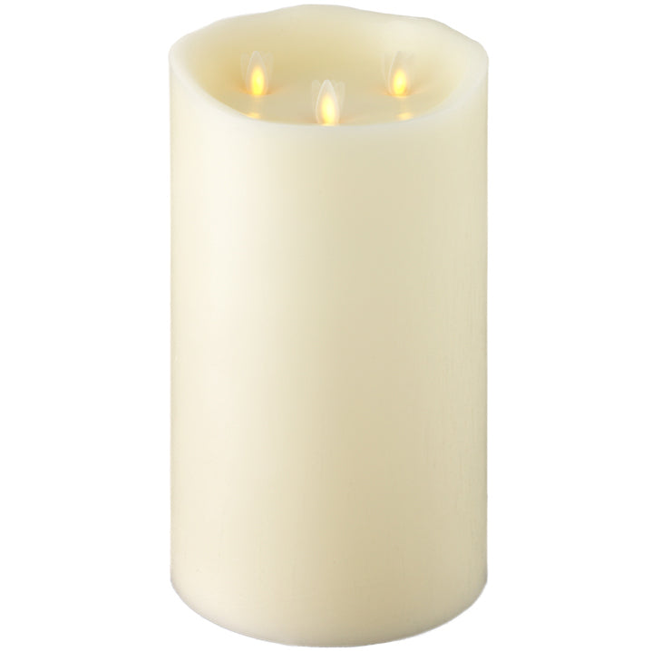 Large Ivory Triple Moving Flame Candle