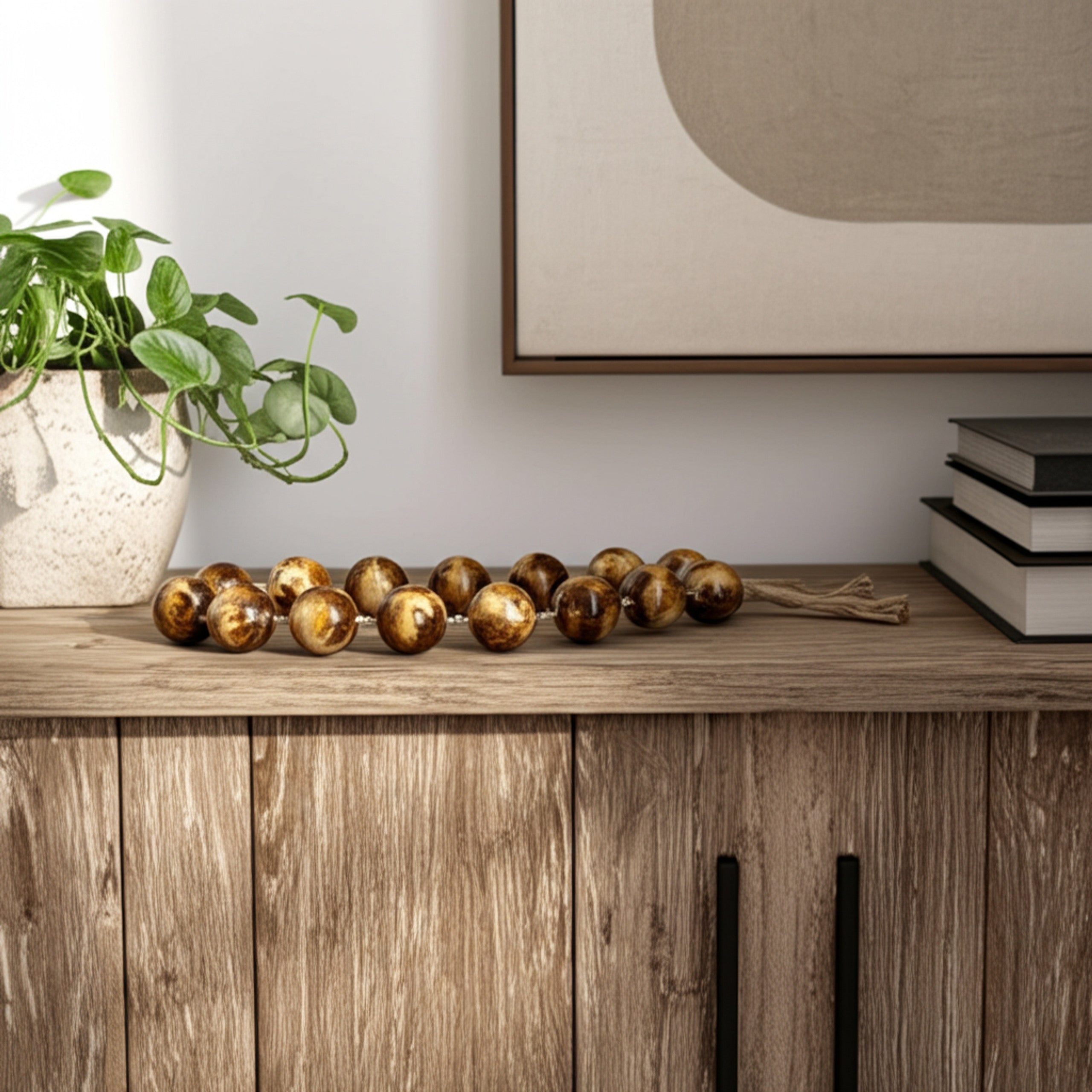 Brown Swirled Bead Garland