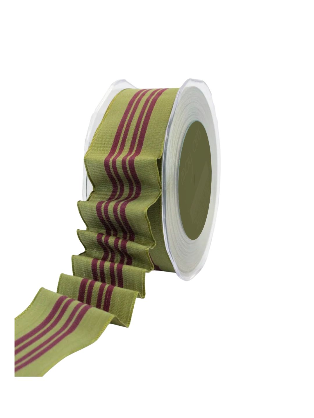 Olive & Burgundy Stripe Ribbon