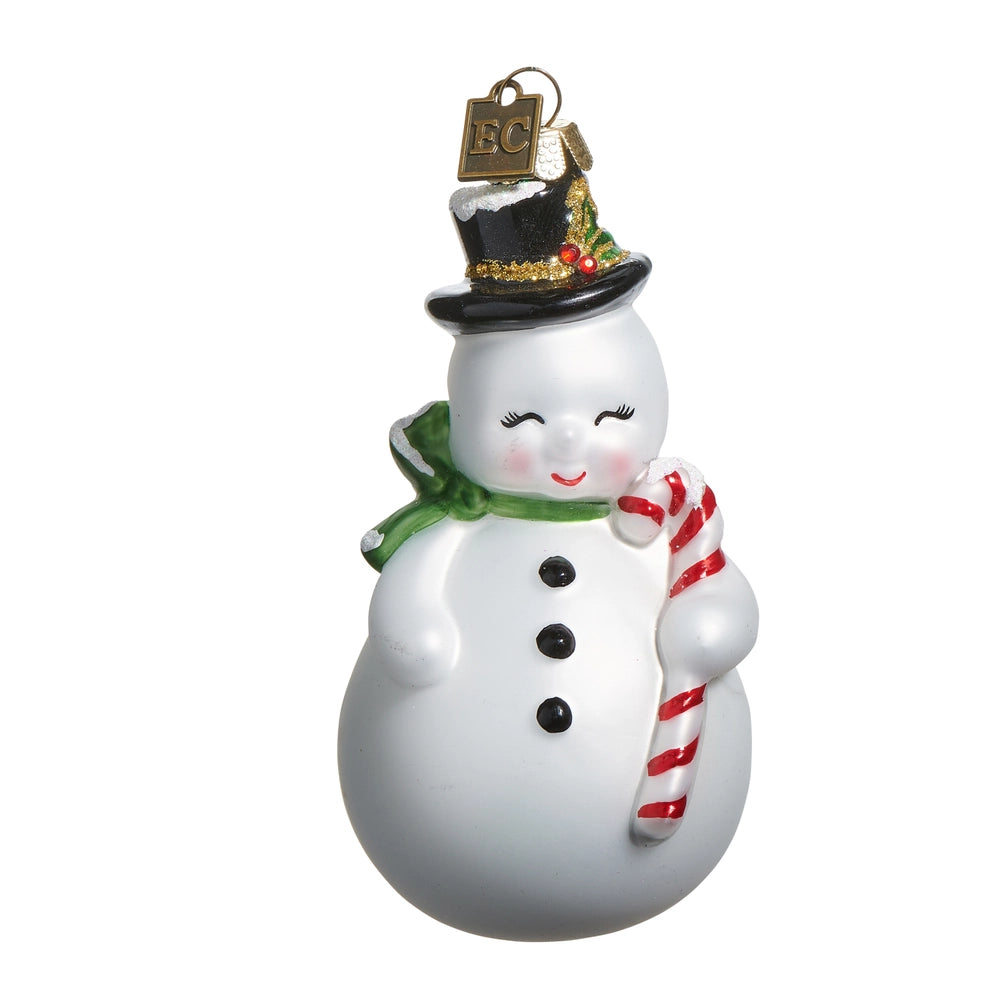 Vintage Glass Blown Snowman Ornament