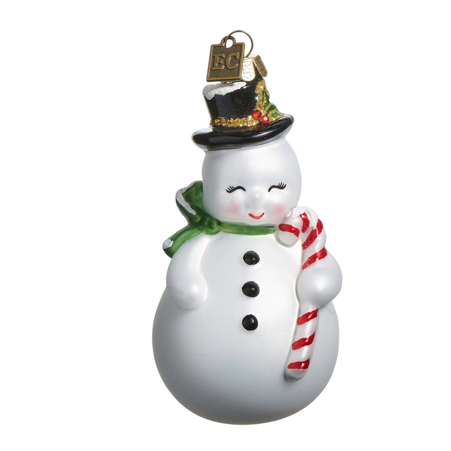 Vintage Glass Blown Snowman Ornament