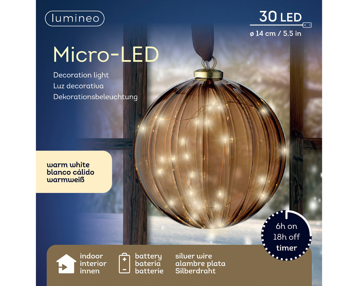 Amber Ball LED Light Ornament