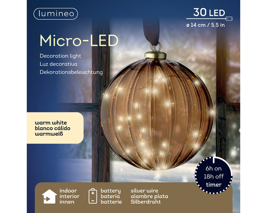 Amber Ball LED Light Ornament