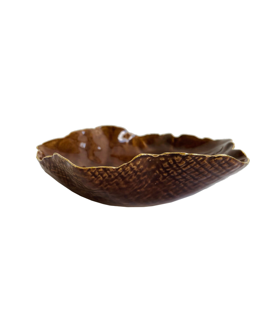 Small Ceramic Walnut Bowl