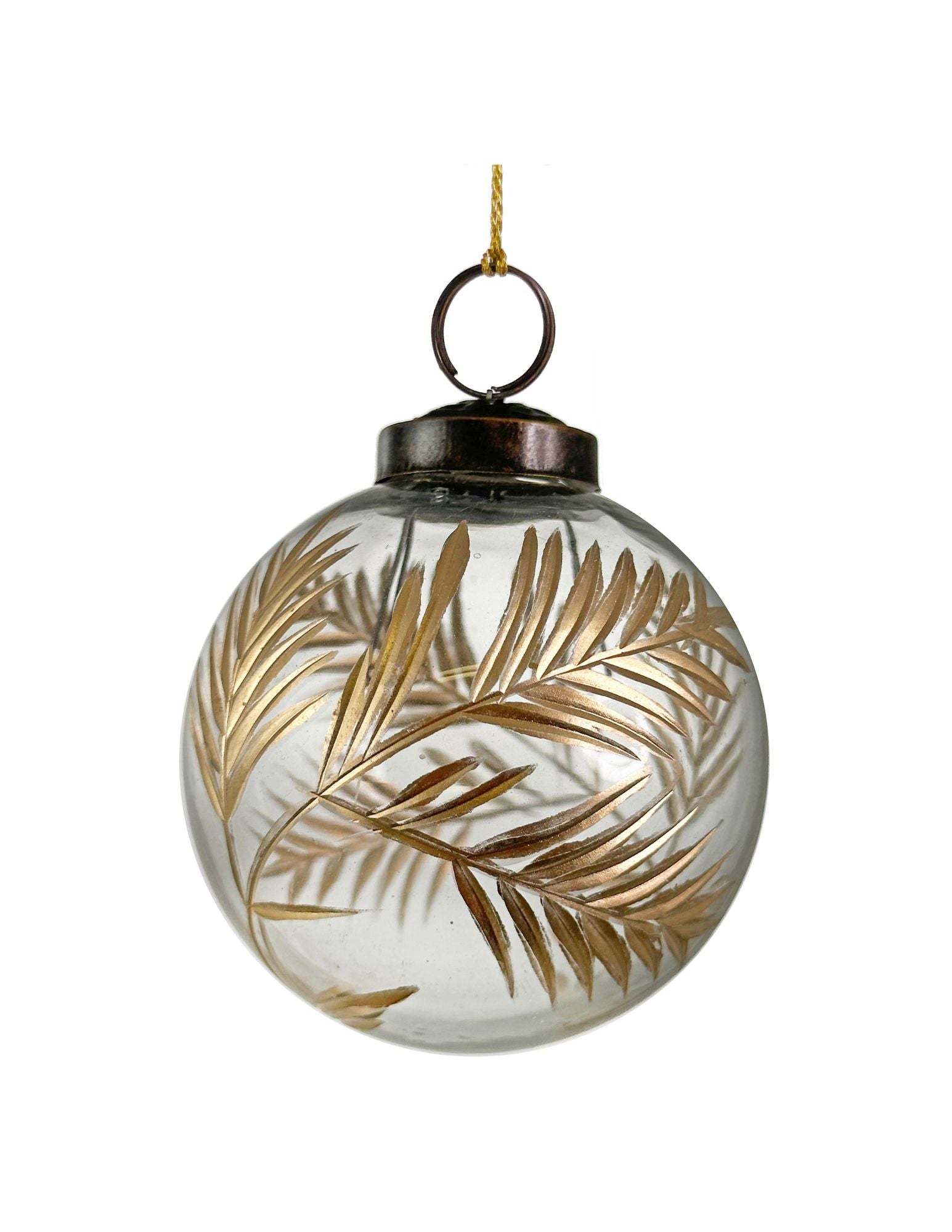 Clear and Gold Leaf Ornament - Box of 6