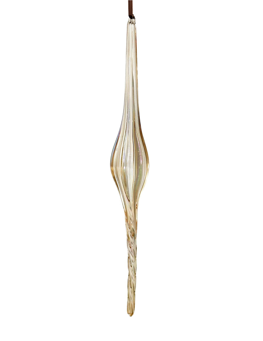 Brown Icicle Glass  Drop Ornament