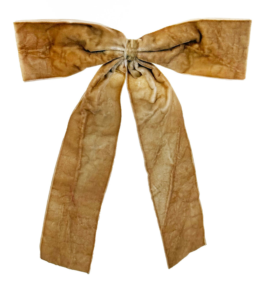 Tan Velvet Bow