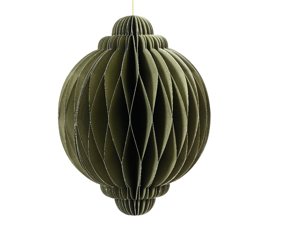 Medium Green Ball Paper Ornament