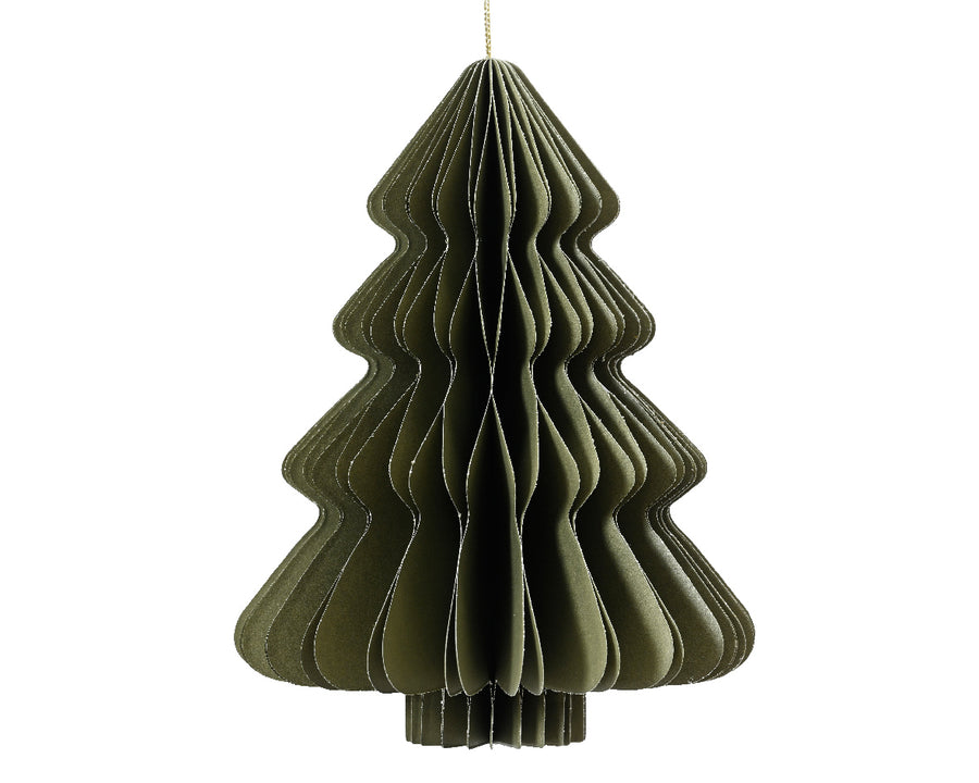 Small Green Tree Paper Ornament
