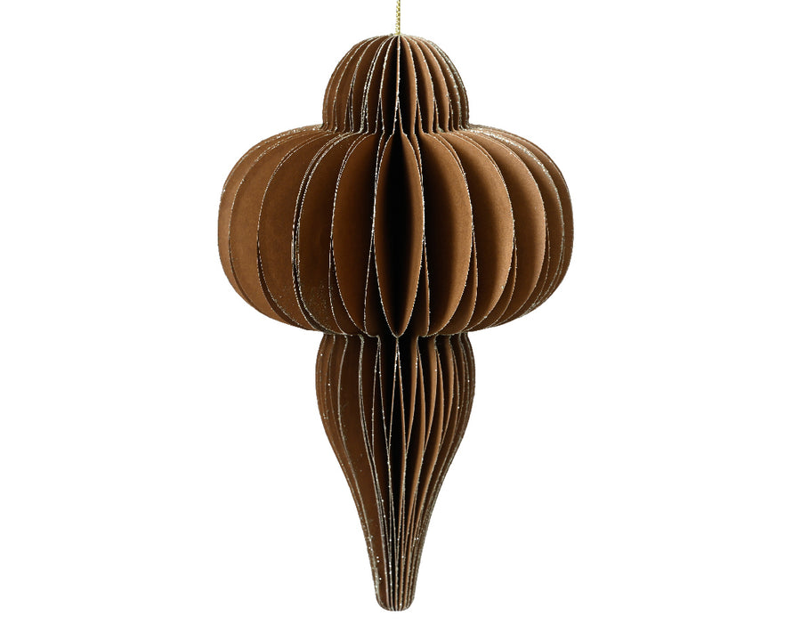 Medium Brown Finial Paper Ornament