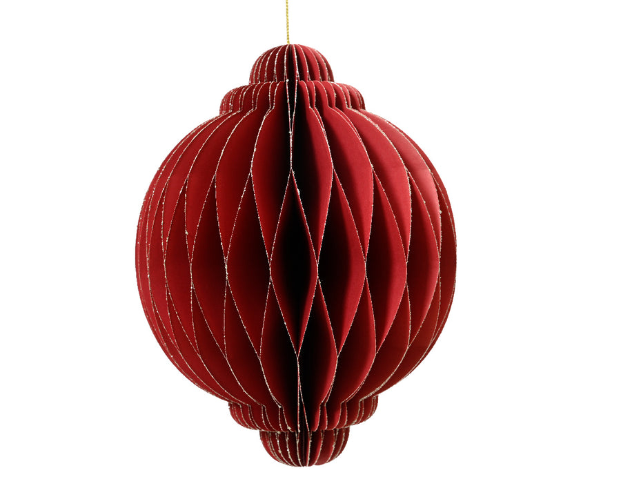 Medium Red Ball Paper Ornament