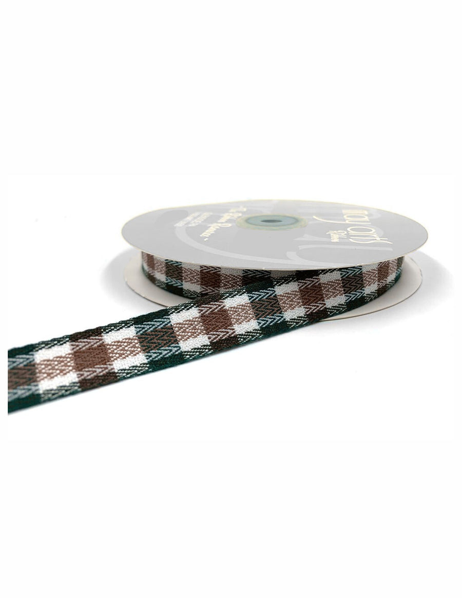 Green & Brown Flannel Tartan Plaid Ribbon