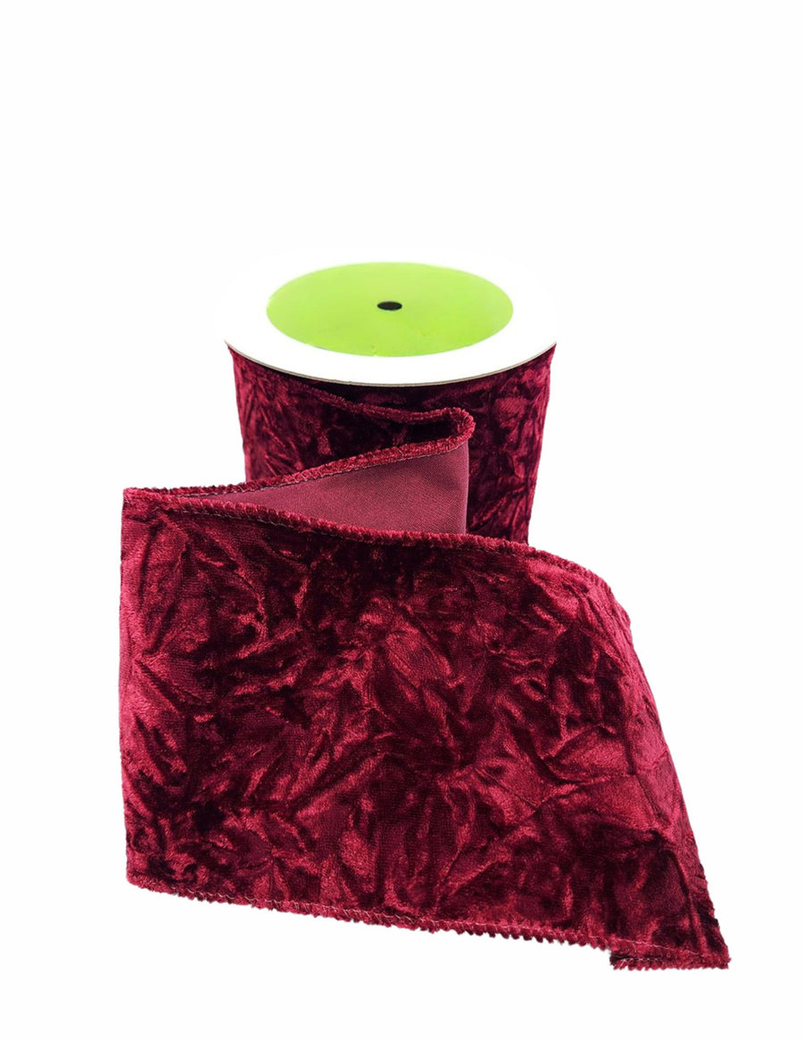 Burgundy Crushed Velvet Ribbon