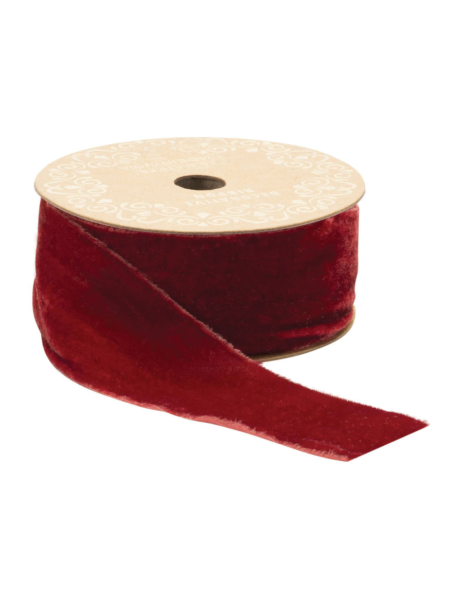 Red Raw Edge Velvet Ribbon