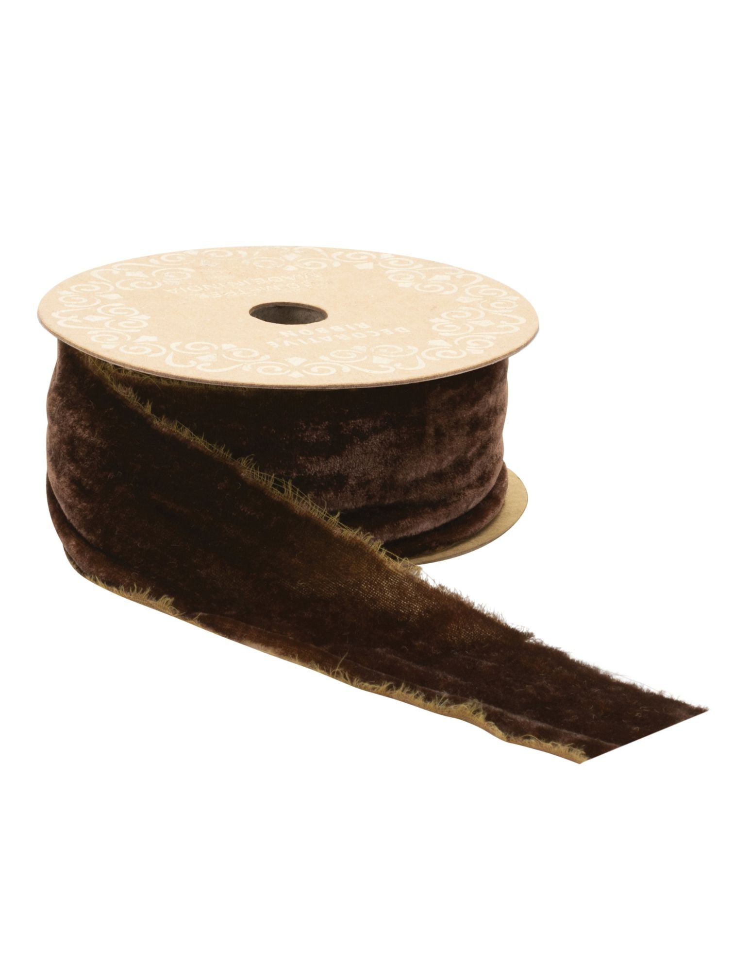 Brown Raw Edge Velvet Ribbon