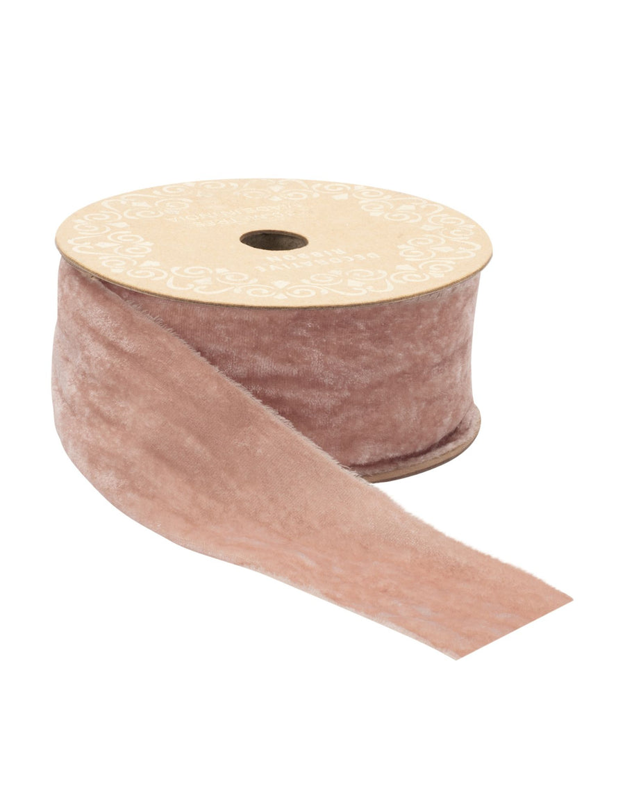 Blush Raw Edge Velvet Ribbon