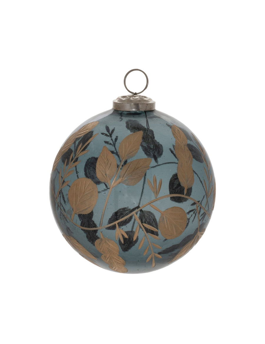 Blue Leafy Ornament