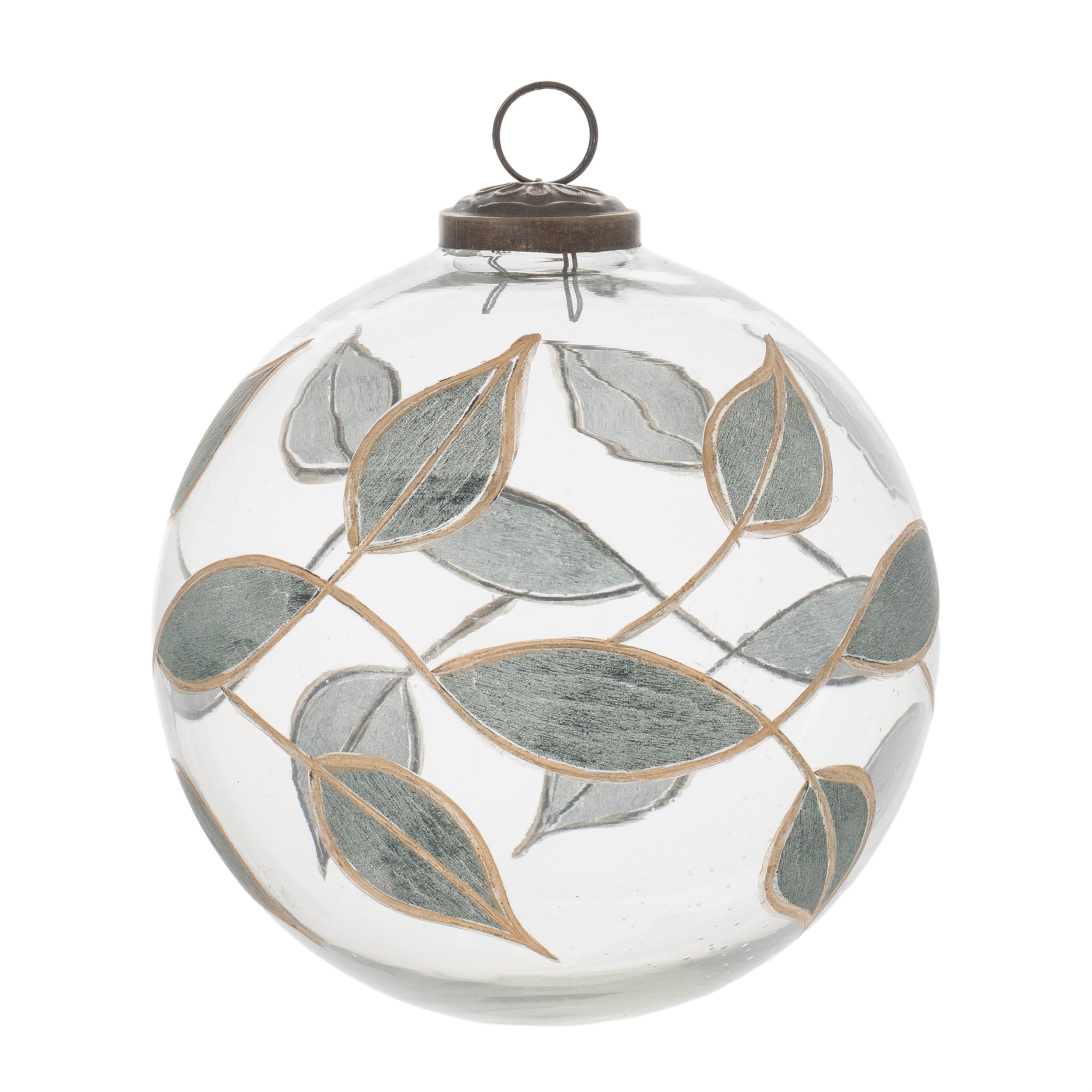 Glass Leafy Ornament