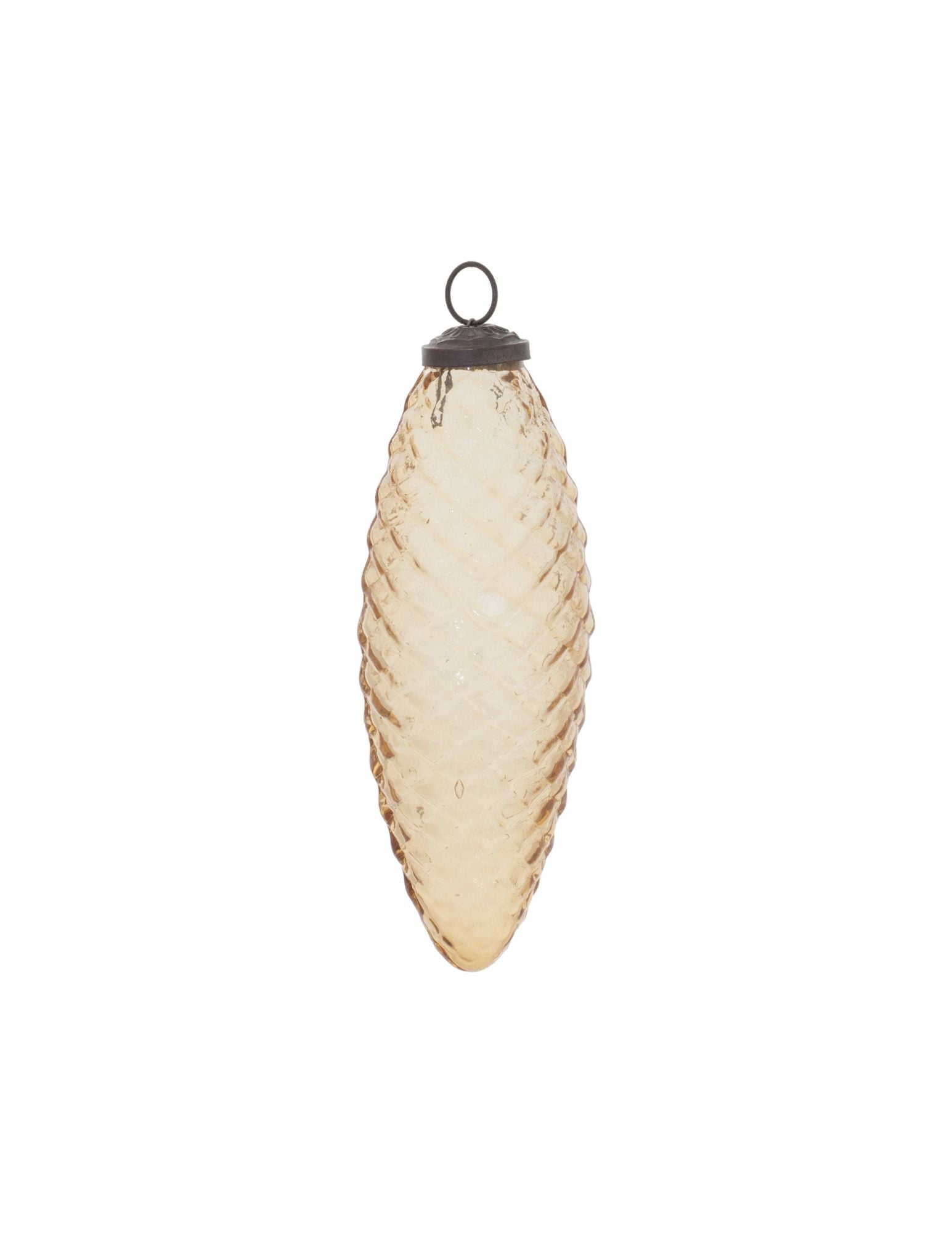 Amber Glass Pine Cone Ornament