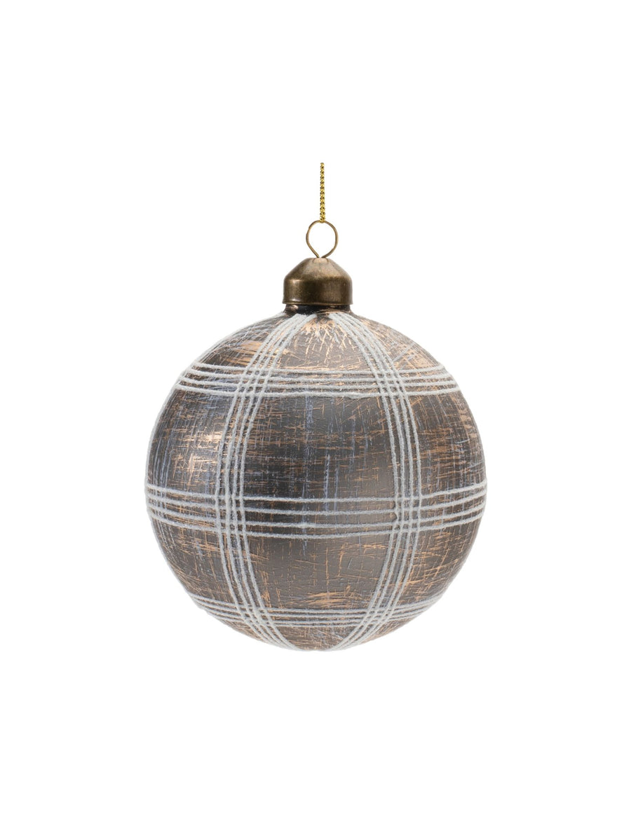 Silver Plaid Ornament