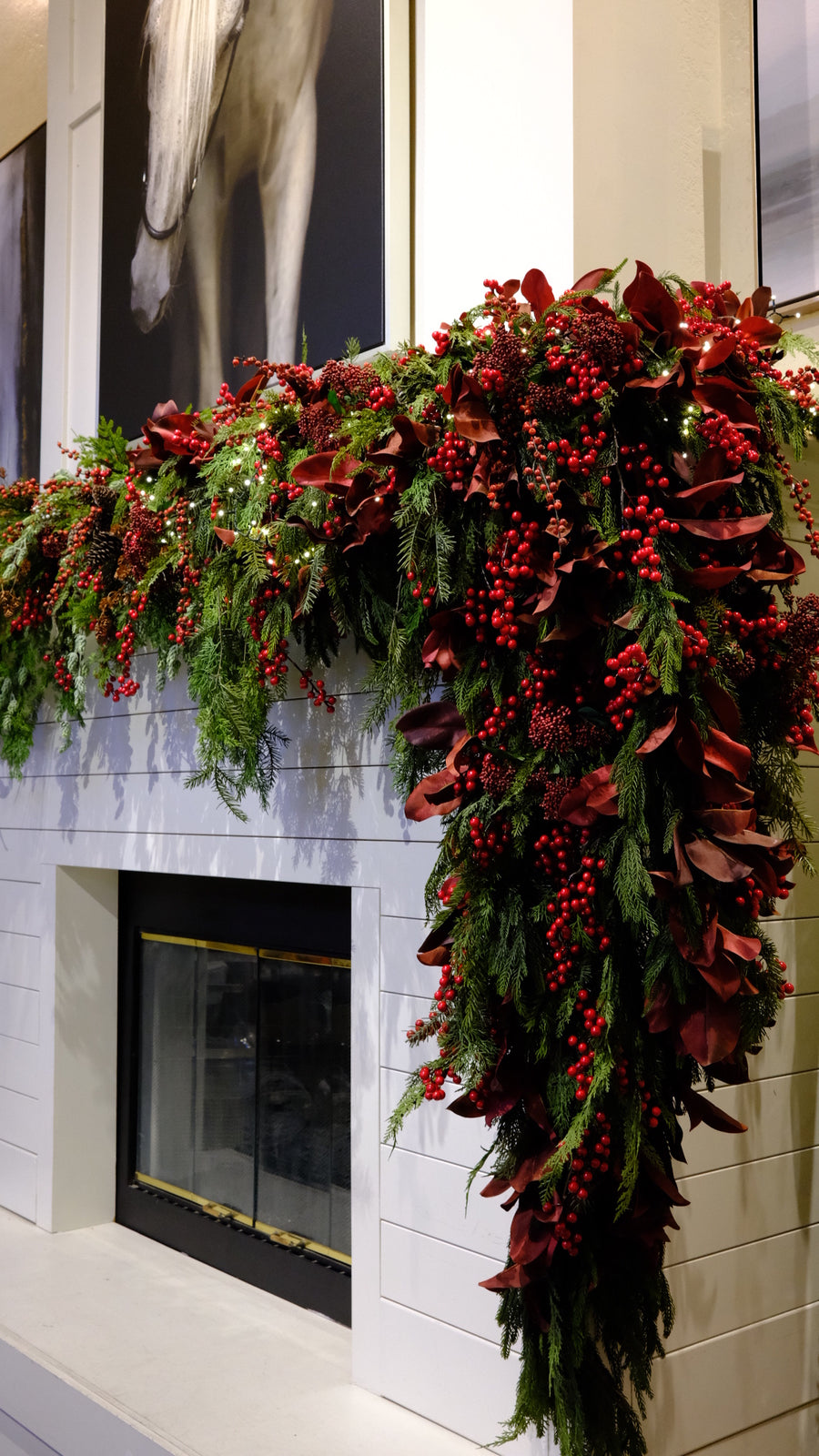 Burgundy Magnolia Leaf Garland