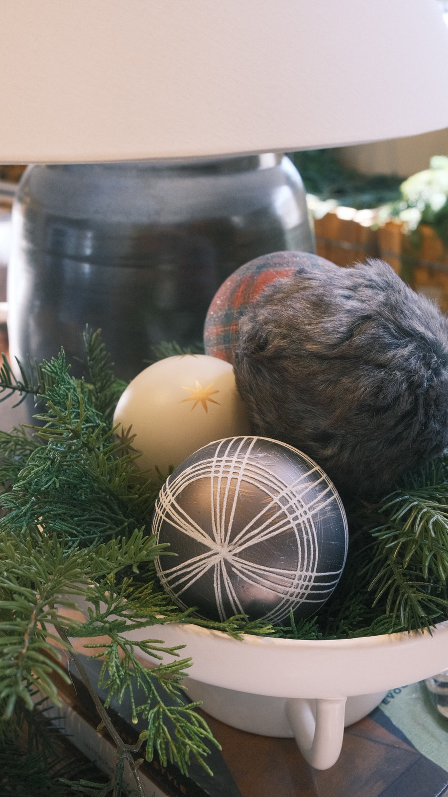 Silver Plaid Ornament