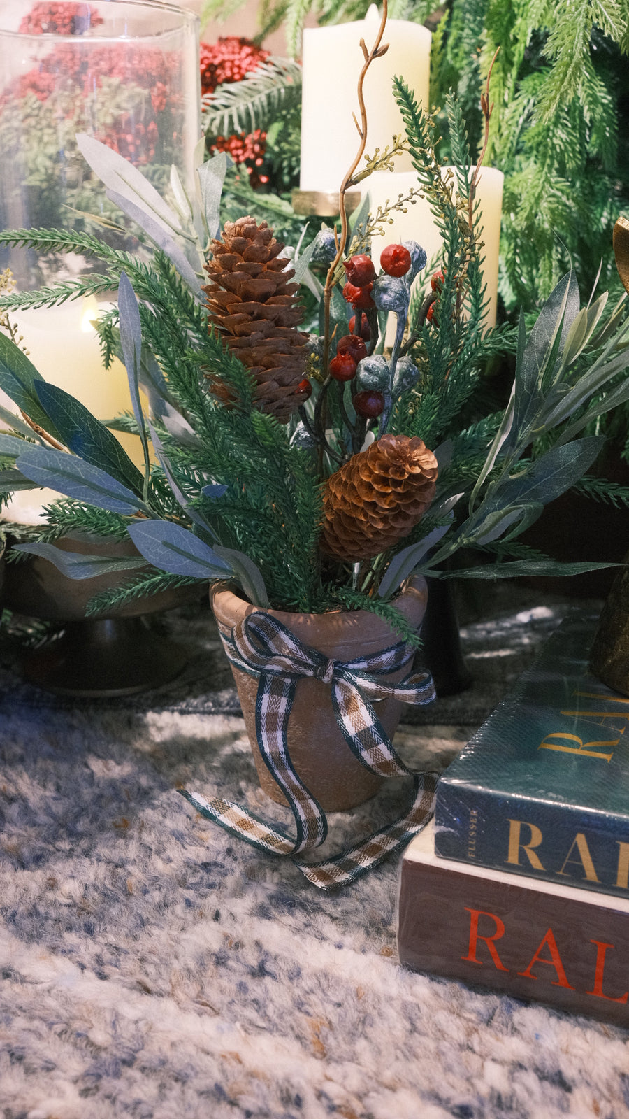 Potted Pine and Berries