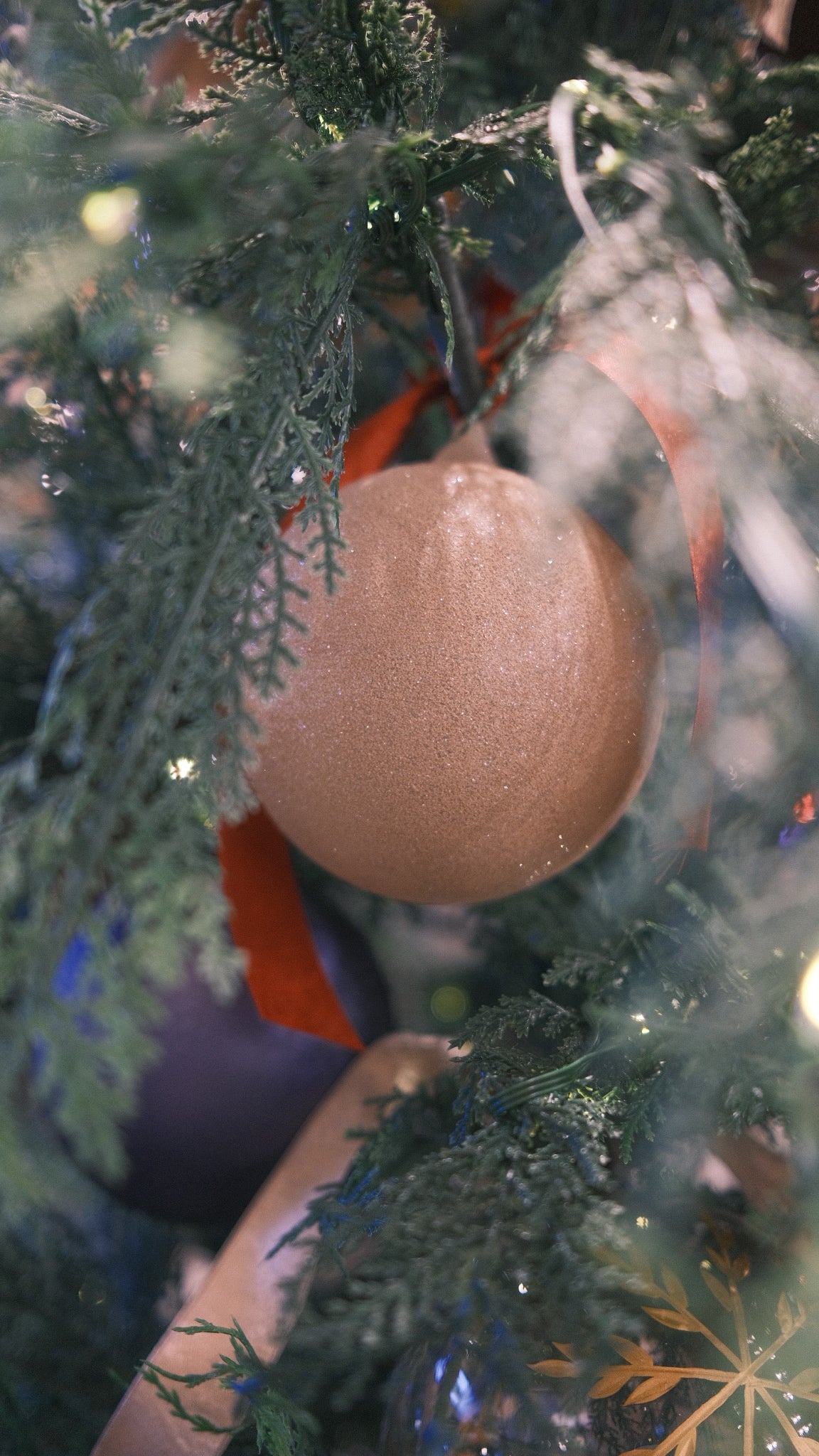 Sugared Taupe Glass Ornament