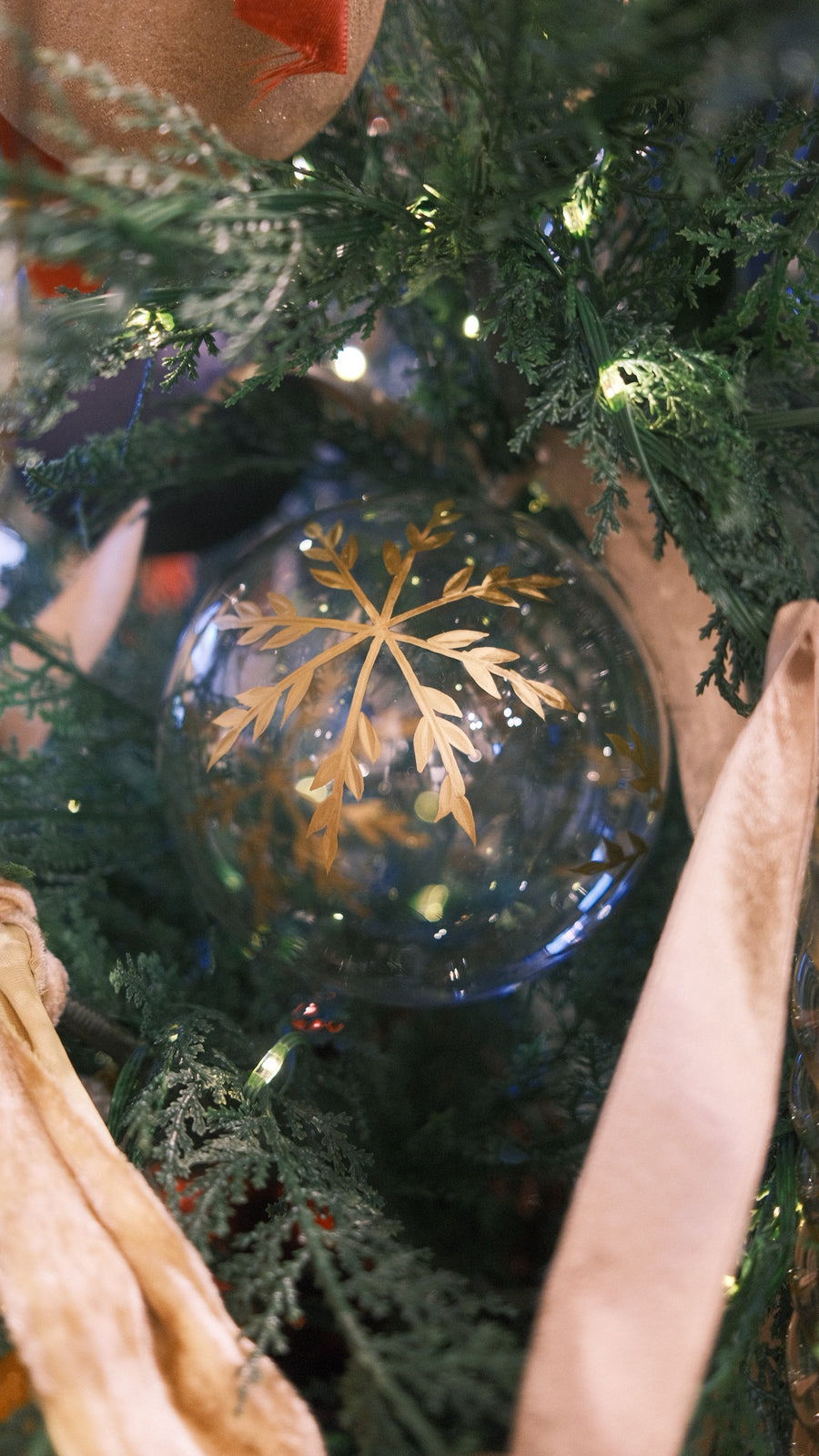 Clear Snowflake Glass Ornament