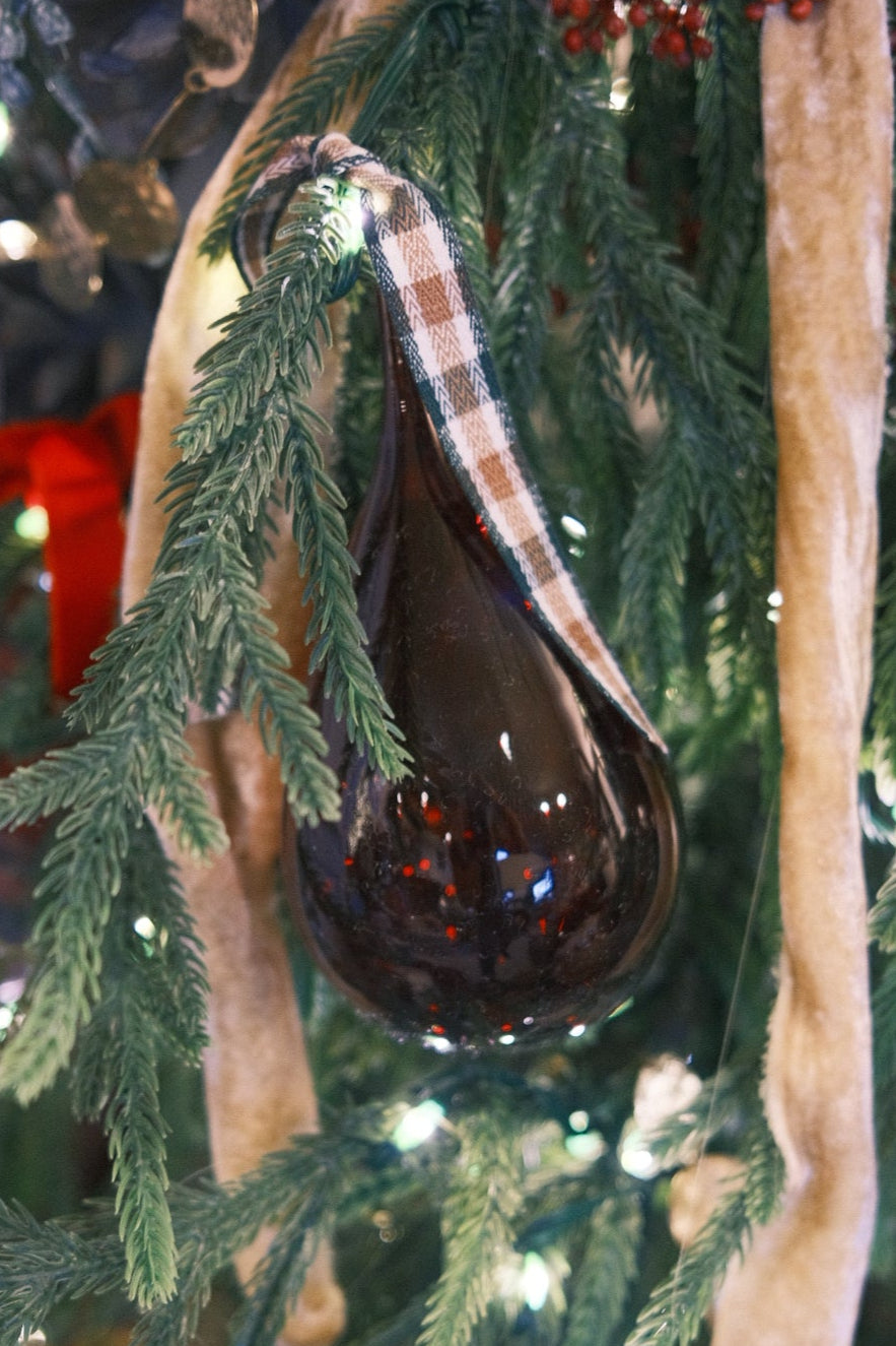 Red Glass Teardrop Ornament