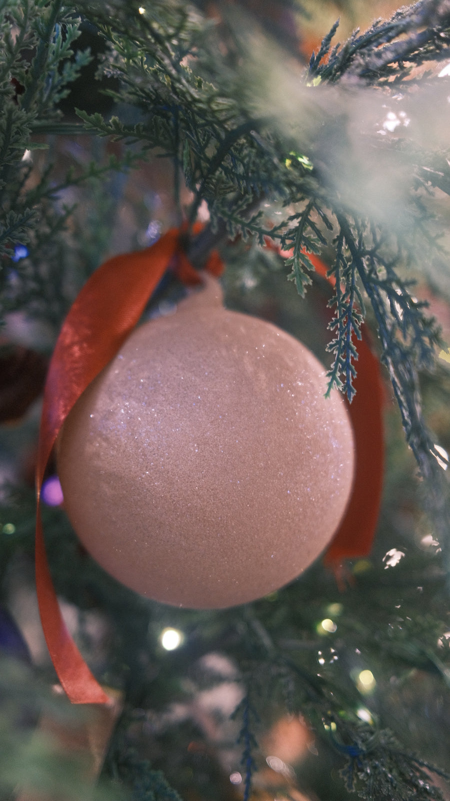 Sugared Taupe Glass Ornament