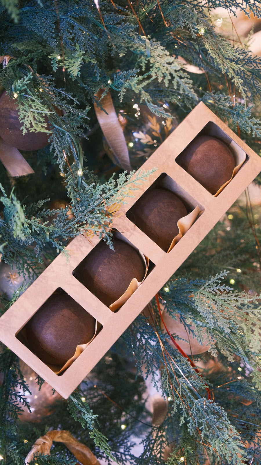 Box of 4 - Chocolate Velvet Ornament