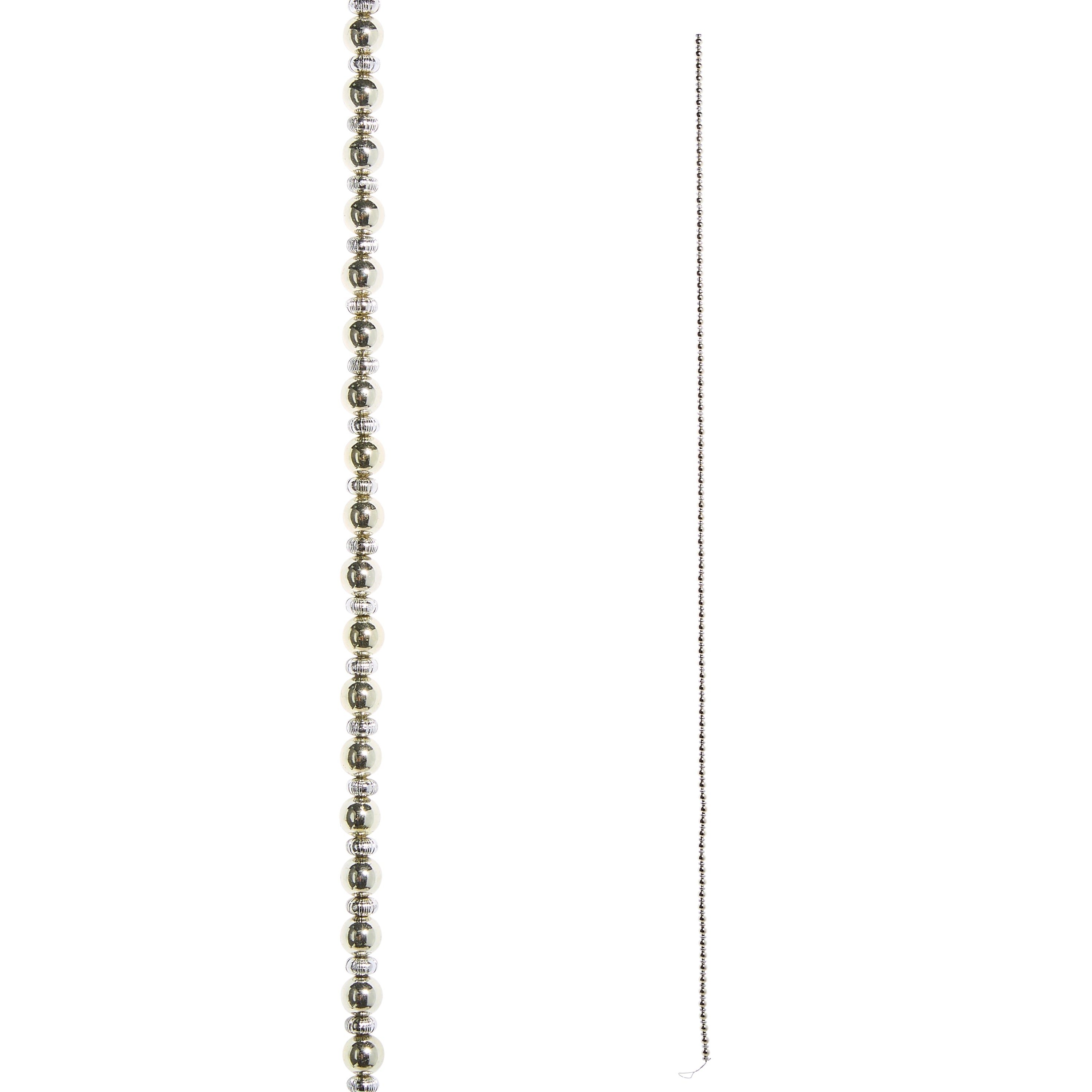 Silver and Gold Beaded Garland 6'