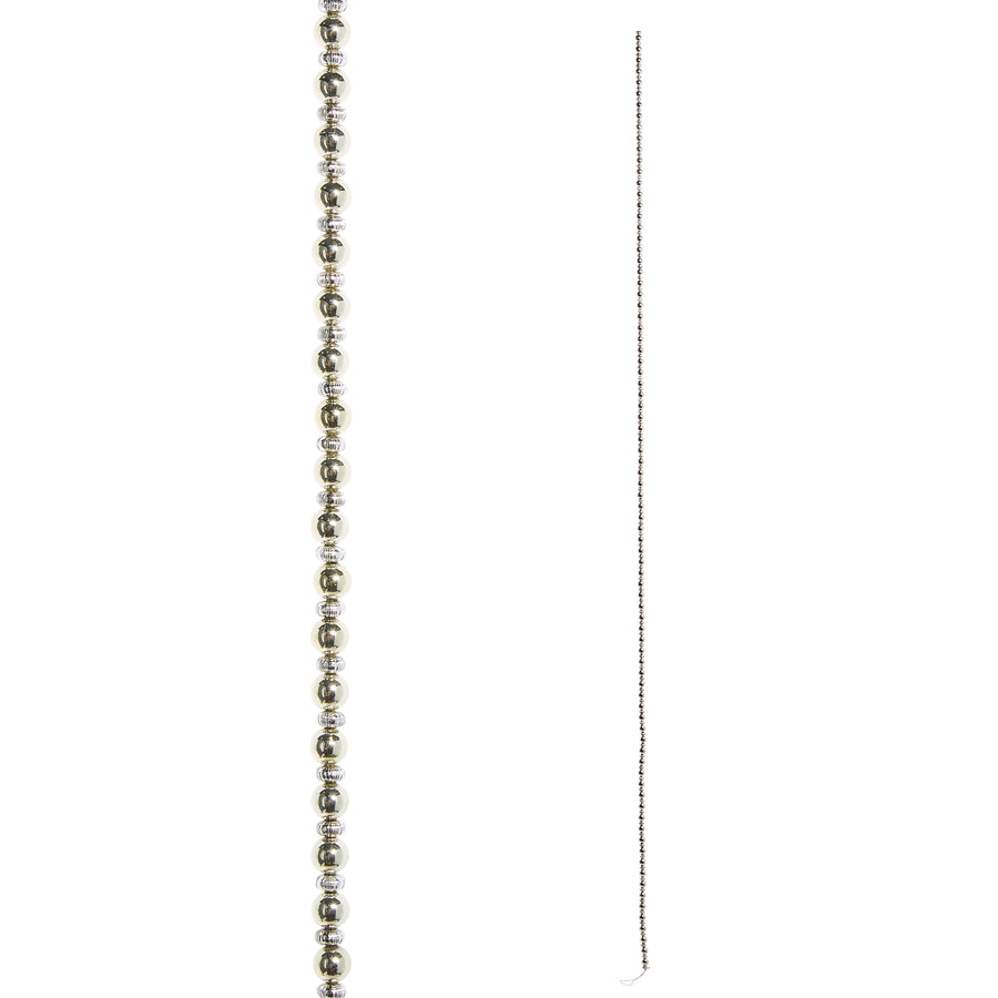 Silver and Gold Beaded Garland 6'