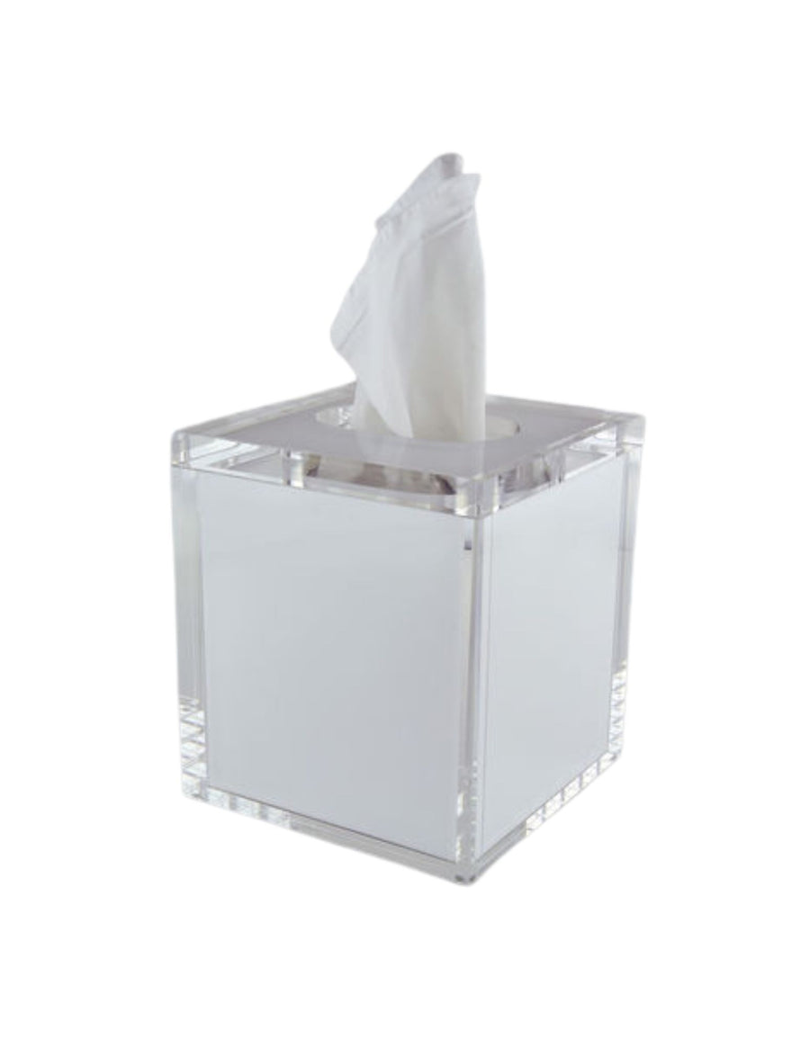 White Acrylic Tissue Box