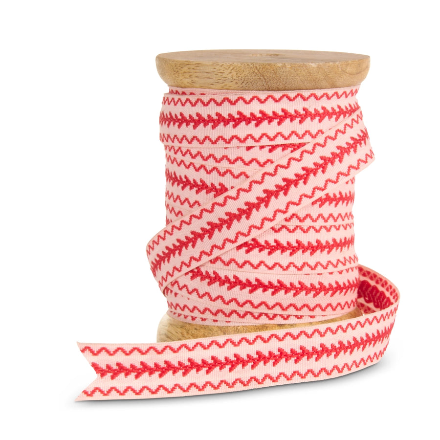Red Embroidered Ribbon