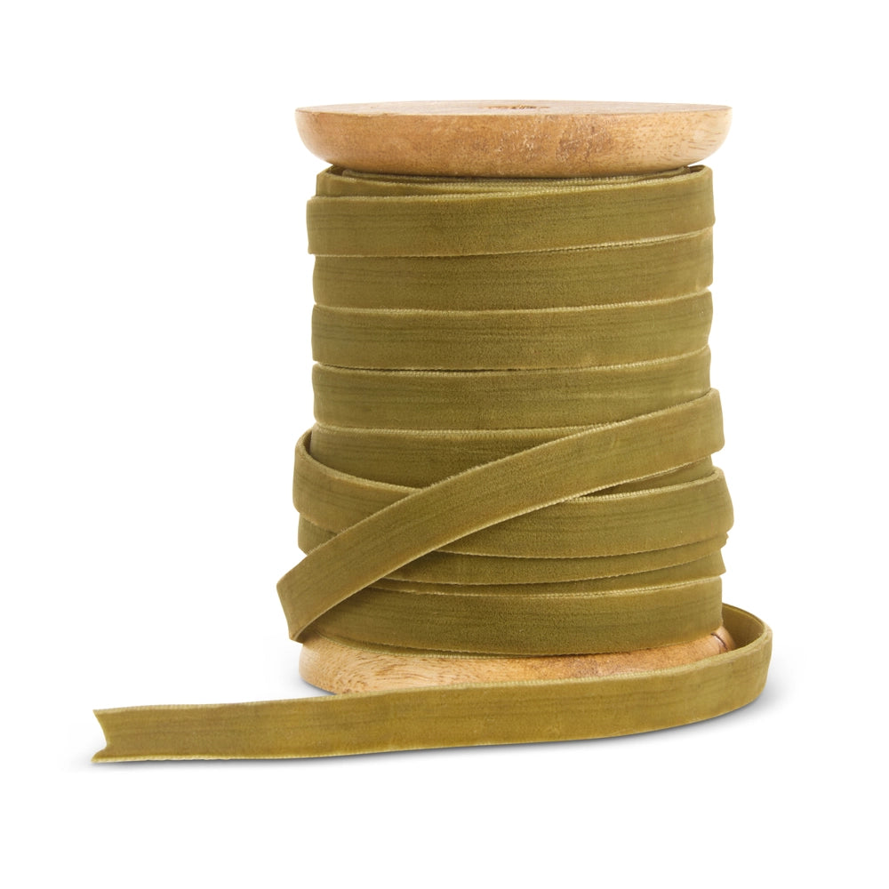 Olive Velvet Ribbon