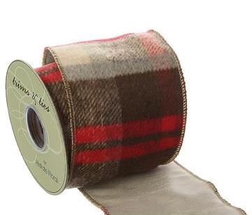 Plaid Ribbon Brown & Red