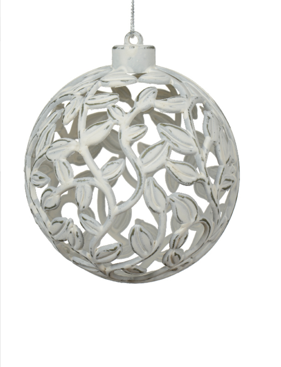 White Leaf Cutout Ornament