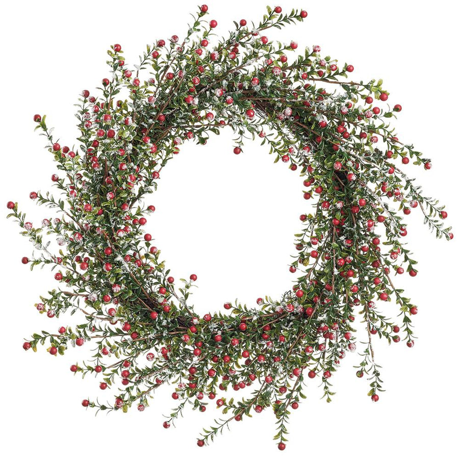 Snowed Red Berry Wreath