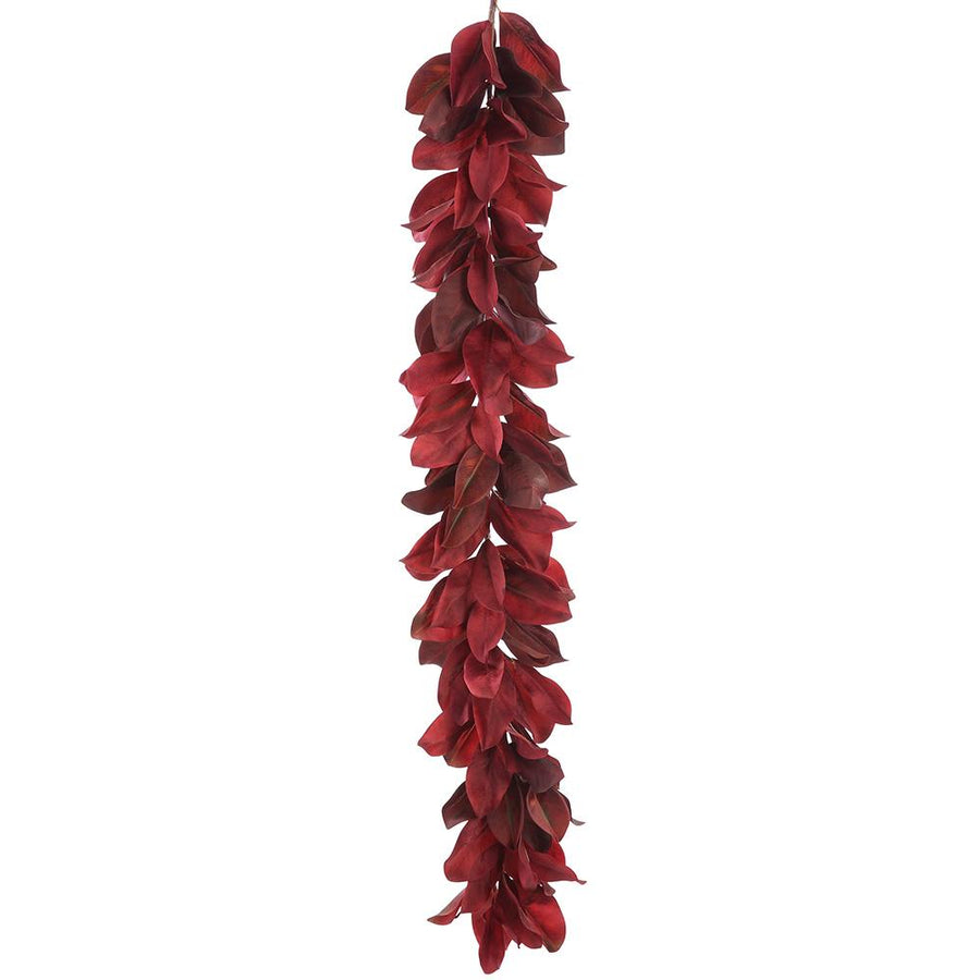 Burgundy Magnolia Leaf Garland