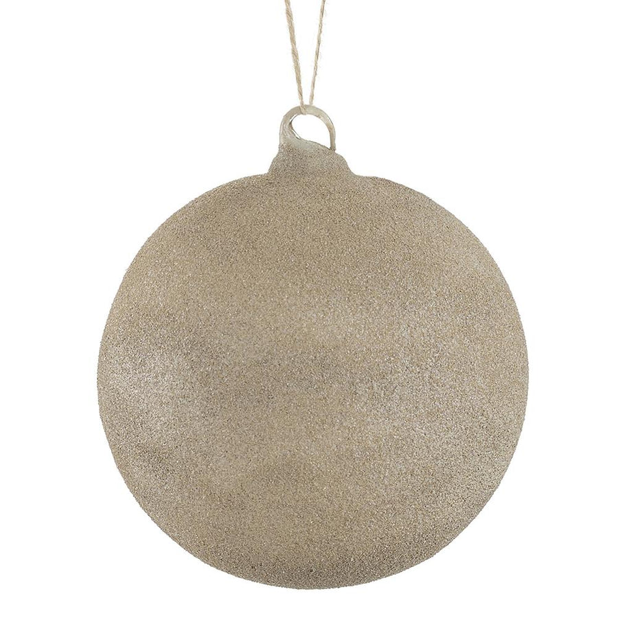 Sugared Taupe Glass Ornament