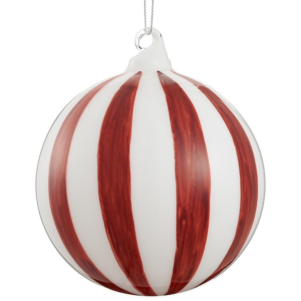 Peppermint Stripe Glass Ornament