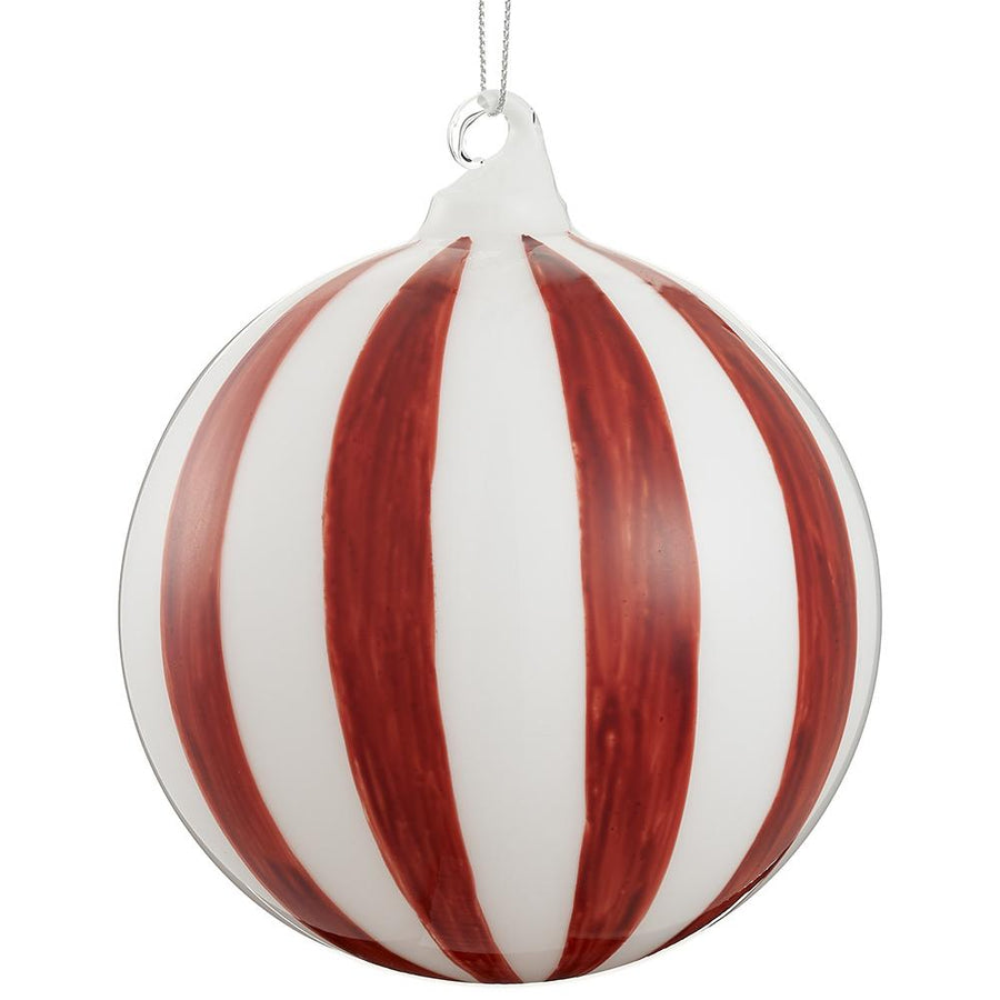 Peppermint Stripe Glass Ornament
