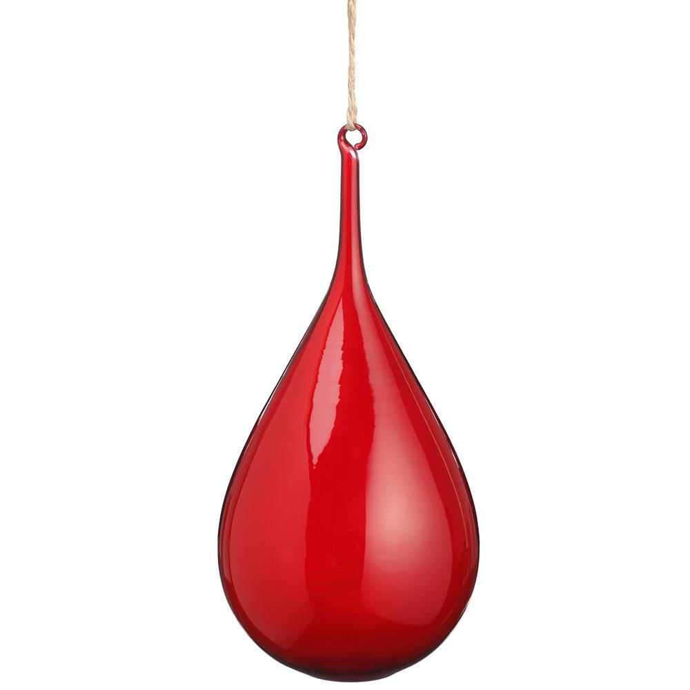 Red Glass Teardrop Ornament